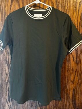 Women’s Dark Green Ringer T-Shirt with Contrast Trim